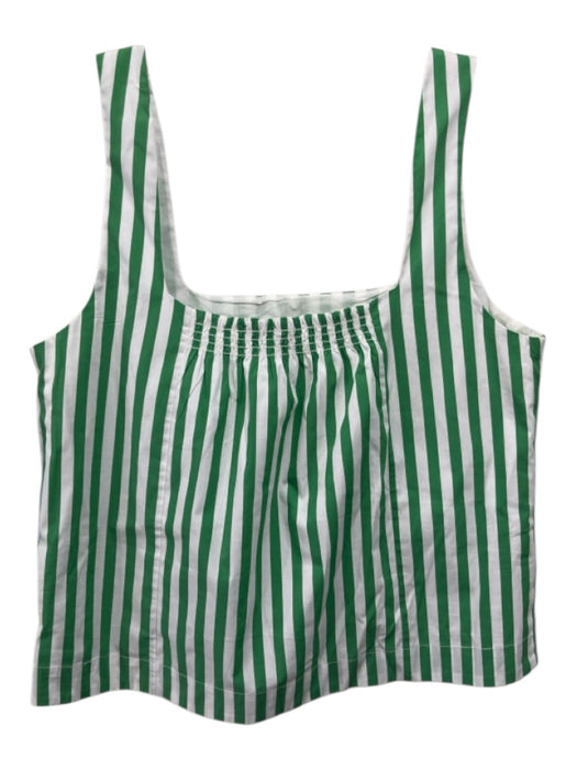 AYR Size M Green & White Cotton & Nylon Sleeveless Vertical Stripes Skirt Set Green & White / M