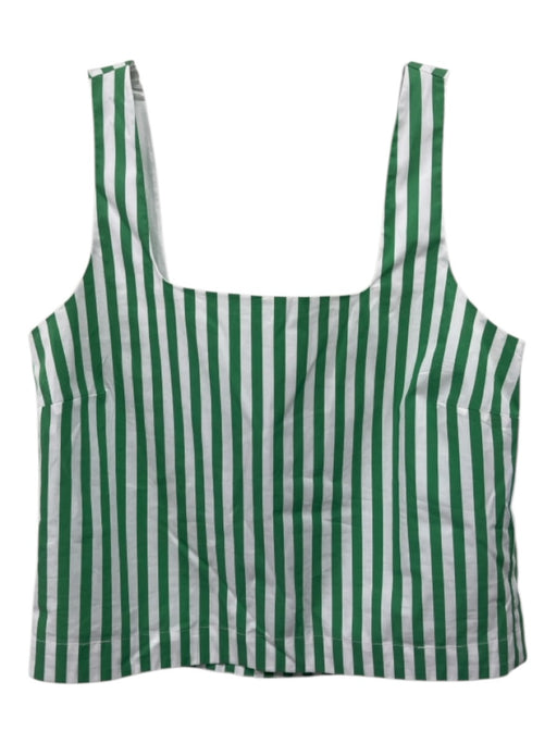 AYR Size M Green & White Cotton & Nylon Sleeveless Vertical Stripes Skirt Set Green & White / M