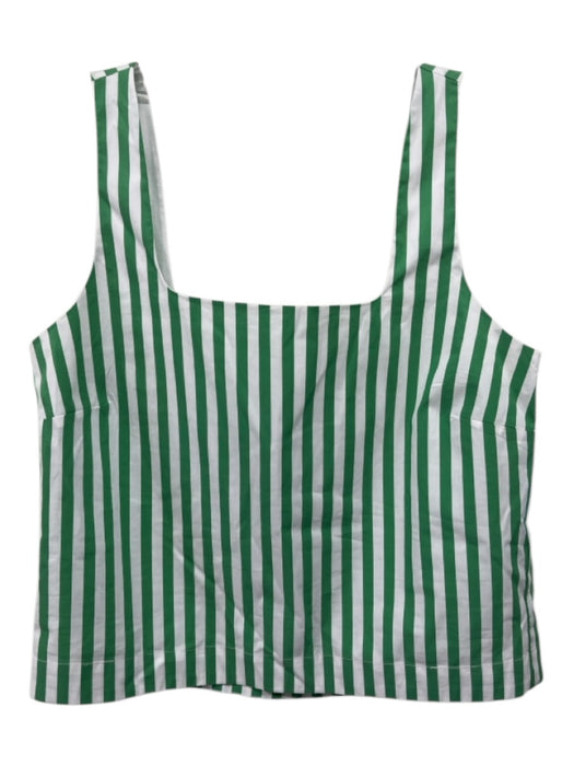AYR Size M Green & White Cotton & Nylon Sleeveless Vertical Stripes Skirt Set Green & White / M