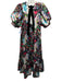 Crosby Size L Green & Multi Polyester Keyhole Back Square Neck Maxi Dress Green & Multi / L