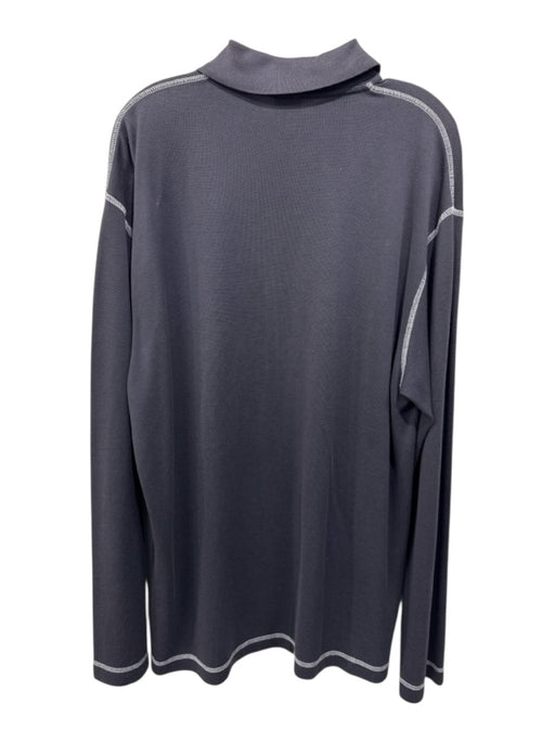Armani Size XXL Gray Cotton Blend Solid Polo Men's Long Sleeve Shirt Gray / XXL