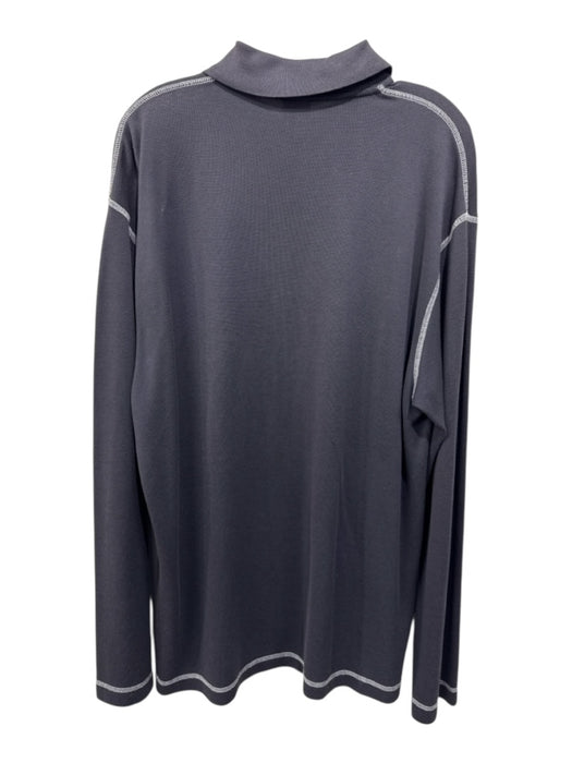 Armani Size XXL Gray Cotton Blend Solid Polo Men's Long Sleeve Shirt Gray / XXL