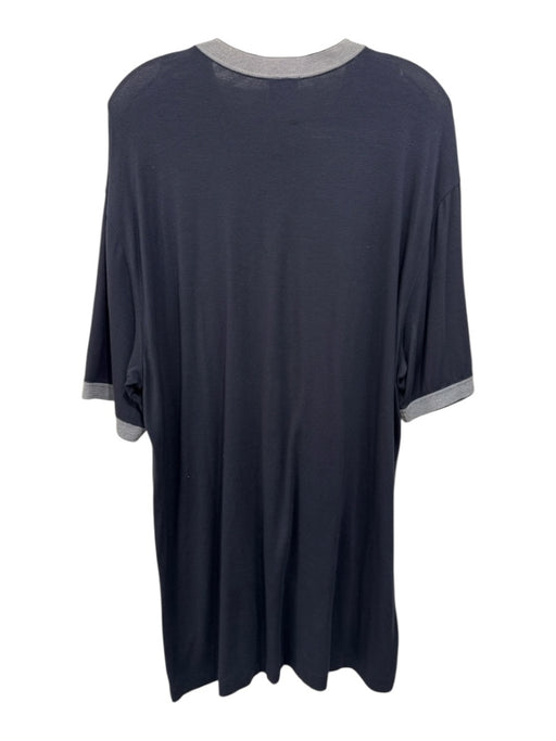 Armani AS IS Size XL Black Cotton Blend Solid V Neck Men's Short Sleeve Black / XL