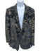 Etro black & gold Velour Floral 2 Button Men's Blazer black & gold / 58