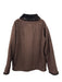 Gallery Size L Brown Polyester Faux Suede Faux Fur Lining Collared Coat Brown / L