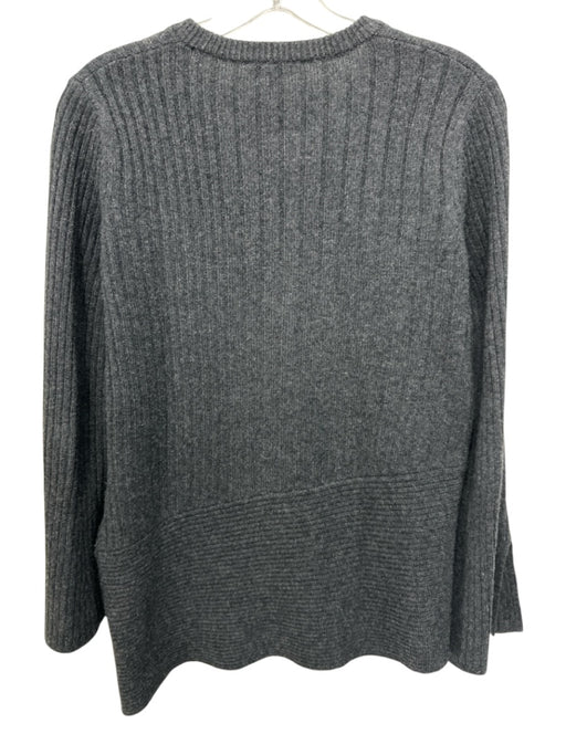 Ann Mashburn Size S Charcoal Gray Cashmere Crew Neck Long Sleeve Ribbed Sweater Charcoal Gray / S