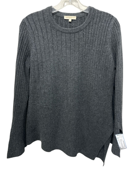 Ann Mashburn Size S Charcoal Gray Cashmere Crew Neck Long Sleeve Ribbed Sweater Charcoal Gray / S