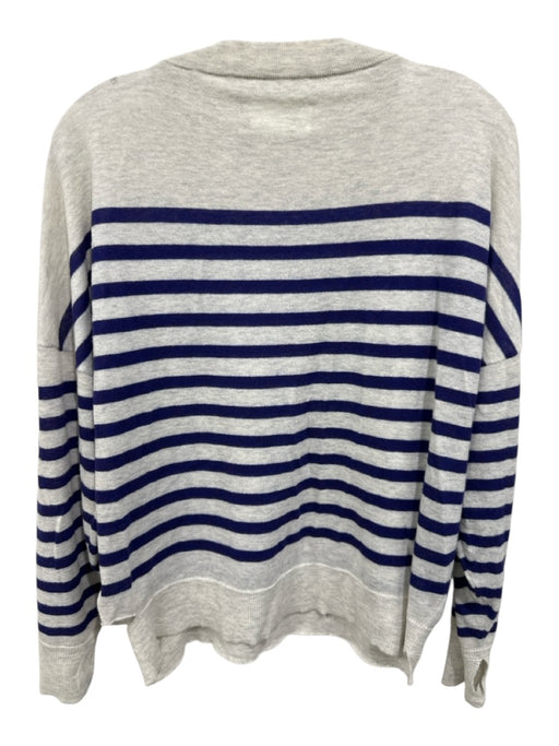 Zadig & Voltaire Size XS Light Gray & Purple Cashmere Knit Ripped Sweater Light Gray & Purple / XS