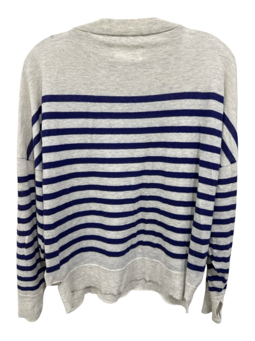 Zadig & Voltaire Size XS Light Gray & Purple Cashmere Knit Ripped Sweater Light Gray & Purple / XS