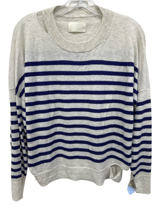 Zadig & Voltaire Size XS Light Gray & Purple Cashmere Knit Ripped Sweater Light Gray & Purple / XS