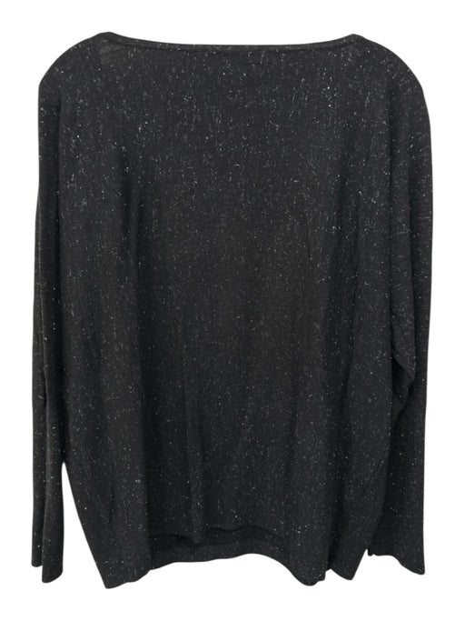 Zapa Size M Black & Silver Viscose Blend Flecked Dolman Sleeve Boat Neck Sweater Black & Silver / M
