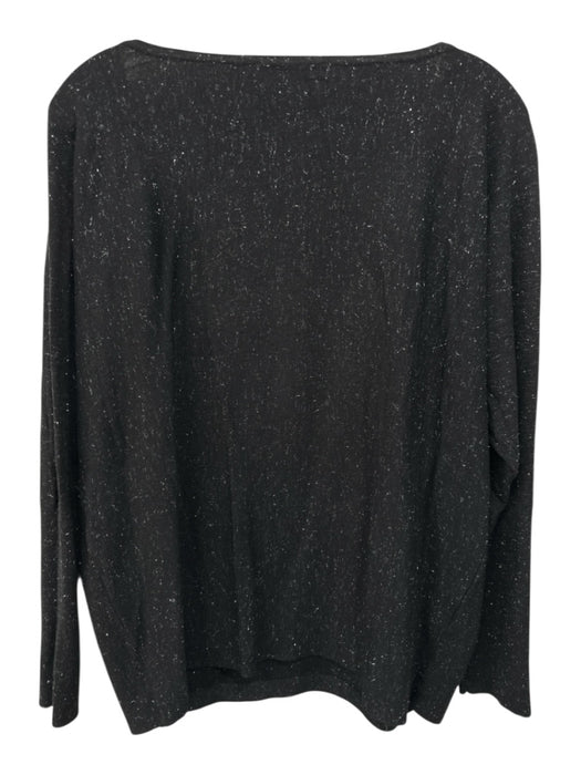 Zapa Size M Black & Silver Viscose Blend Flecked Dolman Sleeve Boat Neck Sweater Black & Silver / M