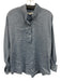 Ann Mashburn Size M Light Wash Linen & Cotton Long puff sleeve 1/4 Button Top Light Wash / M