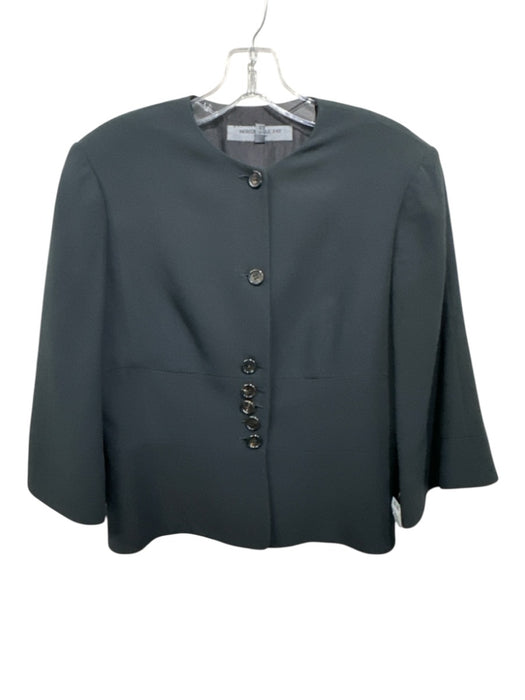 Morgane Le Fay Size L Black Silk Blend Button Front 1/2 Flare Sleeve Jacket Black / L