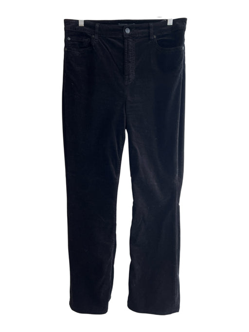 7 For All Mankind Size 32 Black Cotton Blend Velvet High Rise Zip Fly Jeans Black / 32
