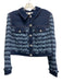 Veronica Beard Size 14 Dark Wash Cotton Knit Long Sleeve Denim Crop Jacket Dark Wash / 14