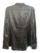 Burberry Size 12 Black Silk Collared Button Up Long Sleeve Plaid Detail Top Black / 12