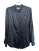 Burberry Size 12 Black Silk Collared Button Up Long Sleeve Plaid Detail Top Black / 12