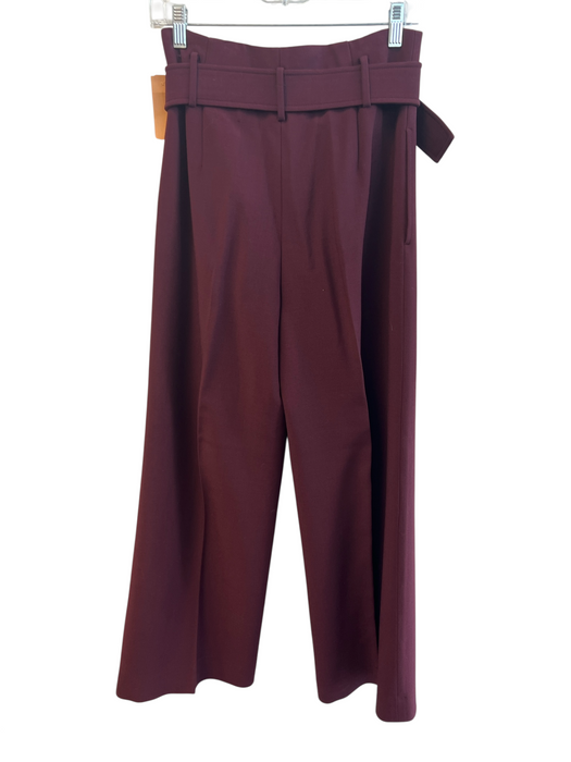 Theory Size 8 Maroon Viscose & wool High Rise Zip Fly Belt included Pants Maroon / 8