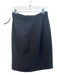 Reiss Size 8 Black Polyester Side Zip Button Detail Knee Length Front Slit Skirt Black / 8