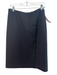 Reiss Size 8 Black Polyester Side Zip Button Detail Knee Length Front Slit Skirt Black / 8