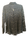 Burberry Size 12 Navy No Fabric Tag Lace Collared Button Up Long Sleeve Top Navy / 12