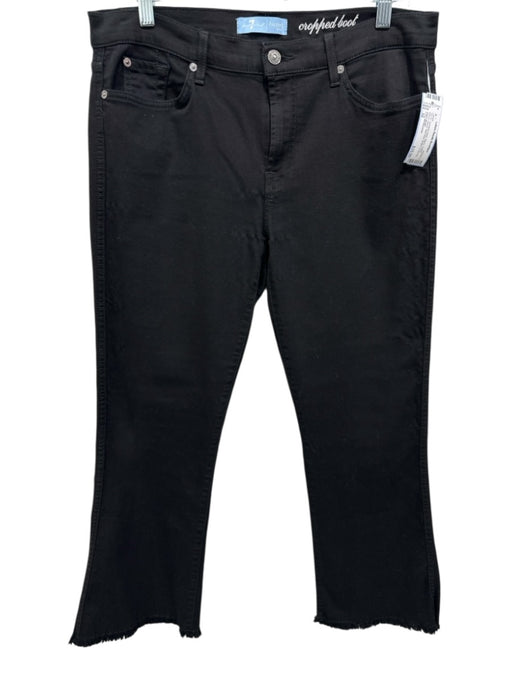 7 For All Mankind Size 32 Black Cotton Blend Denim Mid Rise Jeans Black / 32