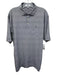 Peter Millar Size L Black & White Synthetic Striped Athletic Polo Short Sleeve Black & White / L