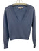 Intermix Size P Light Blue Cashmere Knit V Neck Cropped Pullover Sweater Light Blue / P