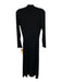 Vince Size XS Black Rayon & Spandex Long Sleeve V Neck Gathered Midi Dress Black / XS