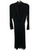 Vince Size XS Black Rayon & Spandex Long Sleeve V Neck Gathered Midi Dress Black / XS