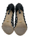Sergio Rossi Shoe Size 38.5 Black & Gunmetal Leather Rhinestone Peep Toe Booties Black & Gunmetal / 38.5