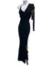 Alieva Size S Black Rayon Blend One Shoulder Long Sleeve Side Zip Maxi Dress Black / S