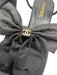 Chanel Shoe Size 41 Black Silk crystal cc Bow Ankle Strap Block heel Sandals Black / 41