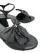 Chanel Shoe Size 41 Black Silk crystal cc Bow Ankle Strap Block heel Sandals Black / 41