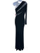Ieena for Mac Duggal Size 4 Black Polyester One Shoulder Long Sleeve Dress Black / 4
