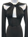 Alieva Size S Black Rayon Blend Long Sleeve Cut Out bustier Maxi Dress Black / S