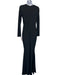 Alieva Size S Black Rayon Blend Long Sleeve Cut Out bustier Maxi Dress Black / S