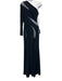 Ieena for Mac Duggal Size 4 Black Polyester One Shoulder Long Sleeve Dress Black / 4