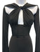 Alieva Size S Black Rayon Blend Long Sleeve Cut Out bustier Maxi Dress Black / S