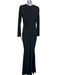 Alieva Size S Black Rayon Blend Long Sleeve Cut Out bustier Maxi Dress Black / S