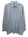 Canali Size XL Light Blue & White Cotton Plaid Button up Men's Long Sleeve Shirt Light Blue & White / XL