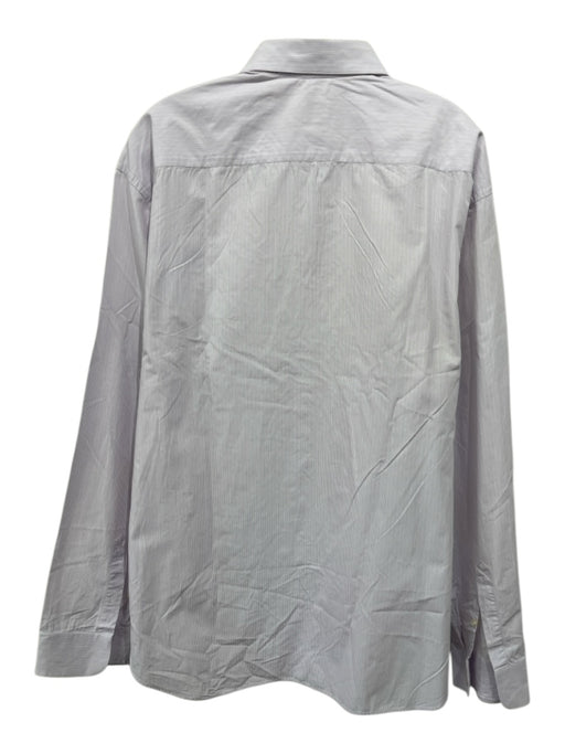 Armani Size L Purple & White Cotton Striped Button up Men's Long Sleeve Shirt Purple & White / L