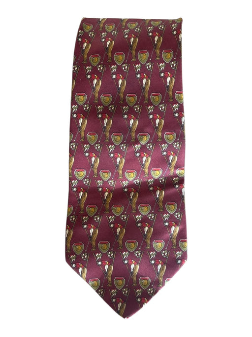 Ferragamo Red & Brown Silk Golfers Men's Ties Red & Brown