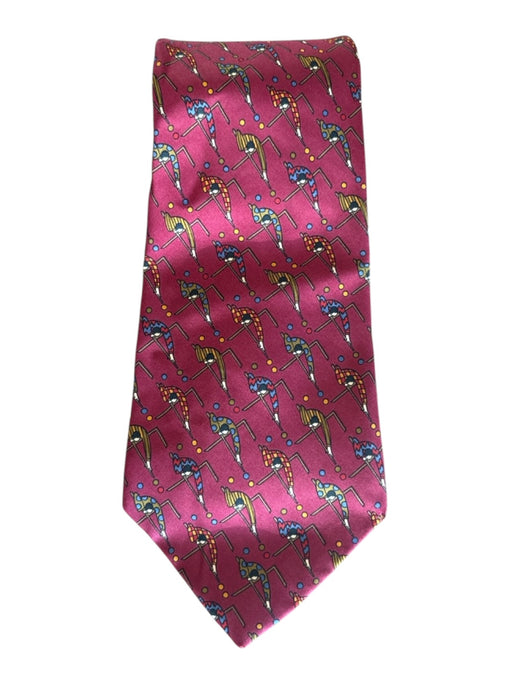 Ferragamo Red & Brown Silk Golfers Men's Ties Red & Brown