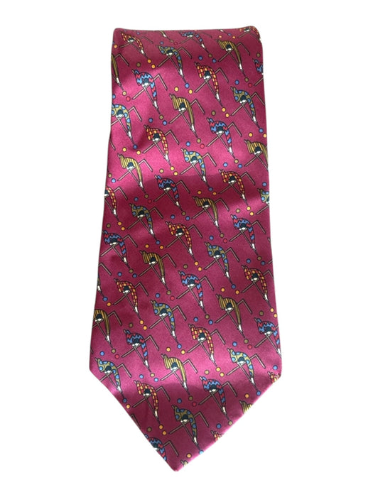 Ferragamo Red & Brown Silk Golfers Men's Ties Red & Brown