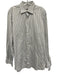Canali Size 17 White & Gray Cotton Striped Button Down Men's Long Sleeve Shirt White & Gray / 17