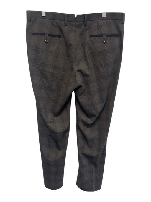 Boss Size 36R Brown & Black Virgin Wool Blend Plaid Men's Pants Brown & Black / 36R