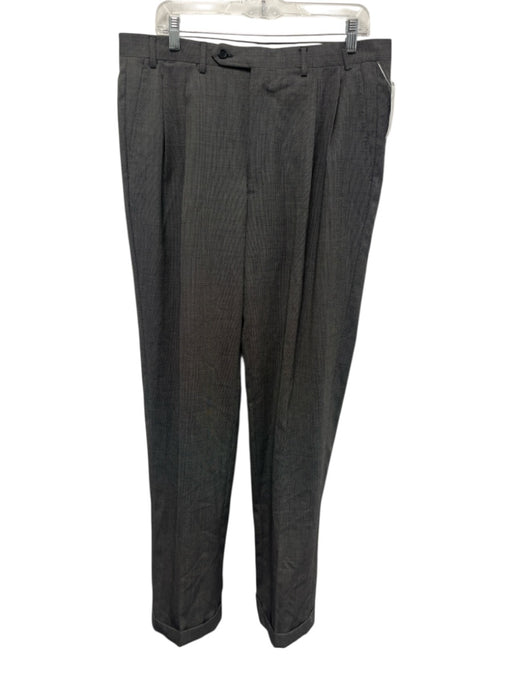 Canali Size 34 Black & White Wool All Over Print Men's Pants Black & White / 34