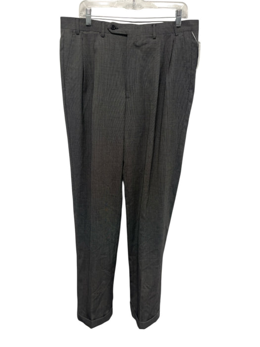 Canali Size 34 Black & White Wool All Over Print Men's Pants Black & White / 34